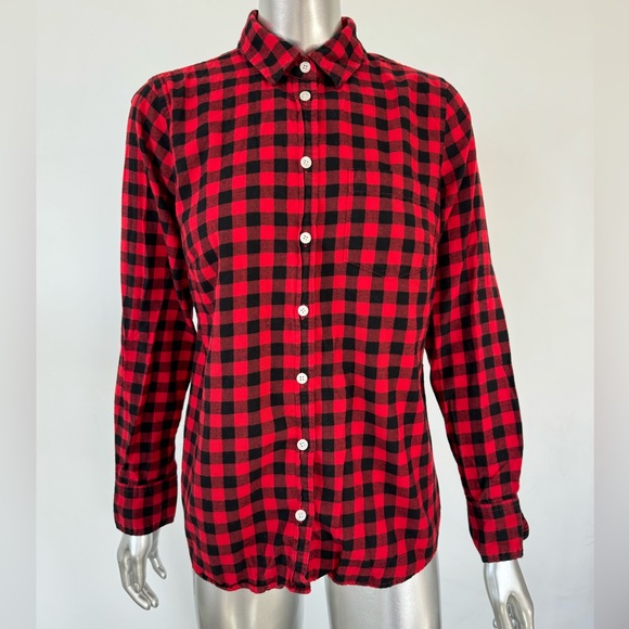 J Crew button down flannel shirt checkered plaid S - Picture 1 of 7